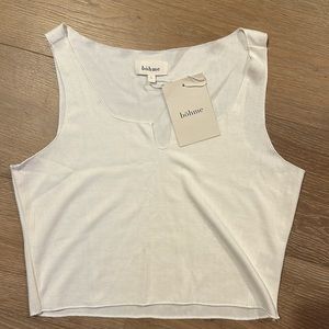 NWT Böhme Cropped Tank, Cream, Size L